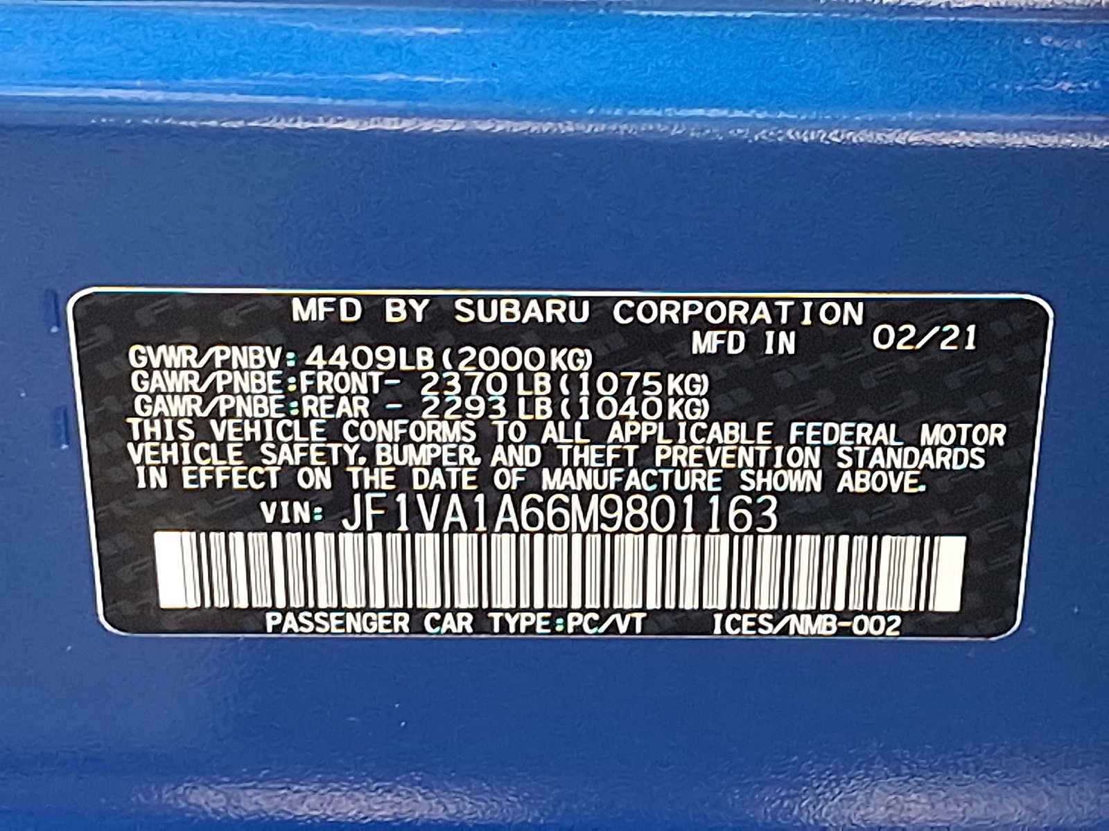 2021 Subaru WRX WRX|