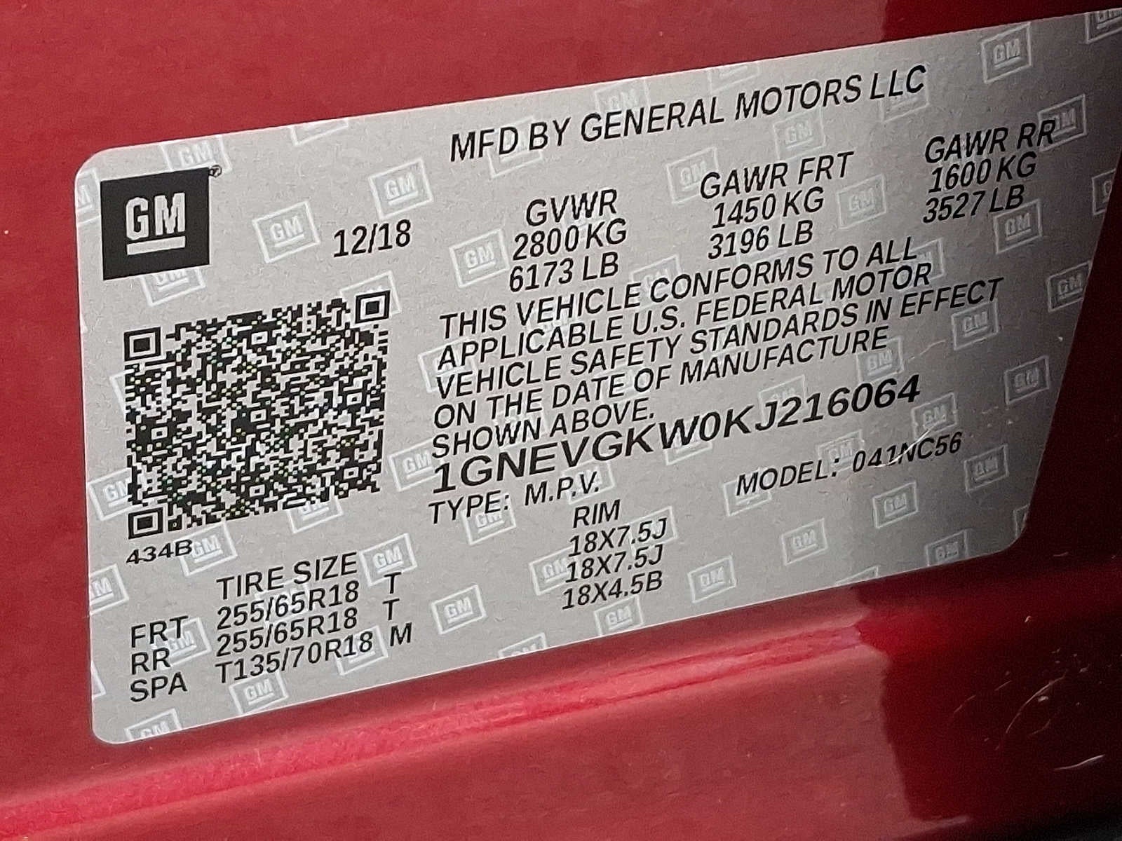 2019 Chevrolet Traverse LT Cloth