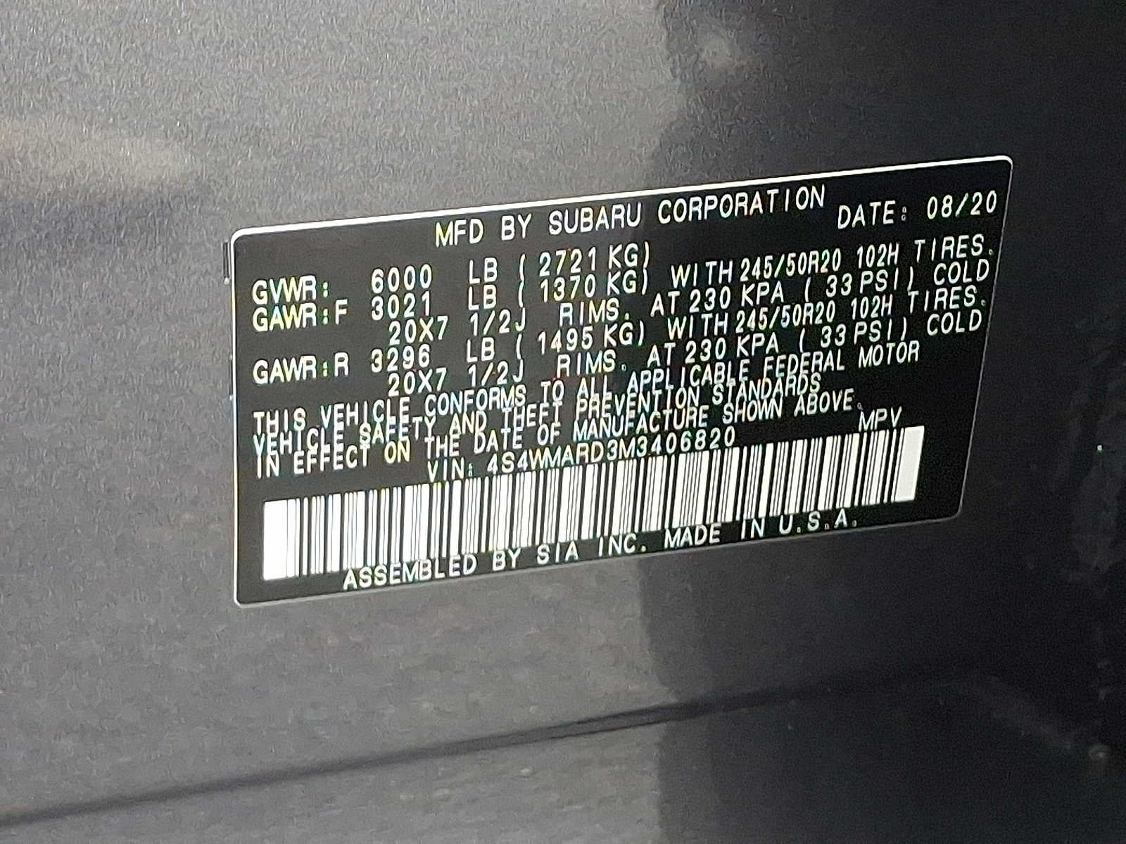 2021 Subaru Ascent Touring